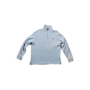 Polo Ralph Lauren Gray 1/4 Zip-Up Mockneck Long Sleeve Sweatshirt Size Large‎